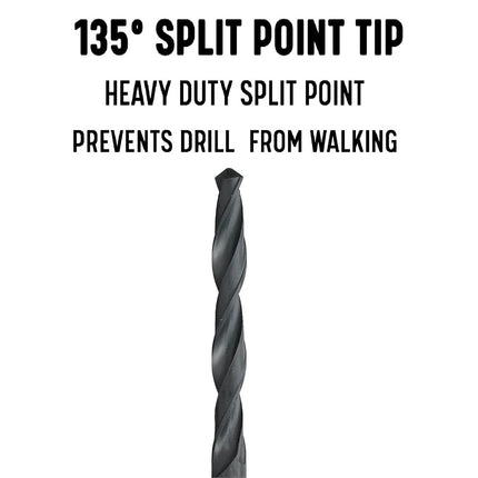 Drill America - DWDA/CX63/8 Foret à queue extra-longue en acier rapide de 3/8" x 6", série DWDA/C