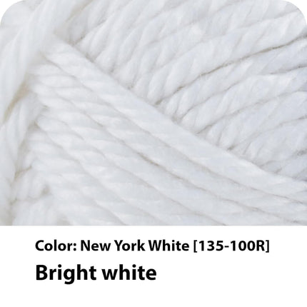 Lion Brand Yarn 135-100R Yarn, 3-Pack, New York White 3 Pack