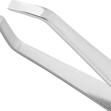 ZWILLING Angled Tweezers (Eyebrow Plucking, Brushed Perfectly Calibrated Tips, Hypoallergenic) Premium Silver 90mm