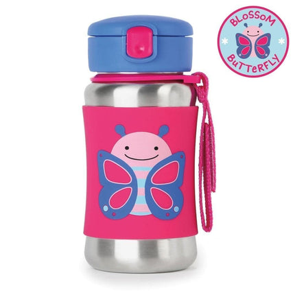Skip Hop Zoo Stainless Steel Straw Bottle (Butterfly)