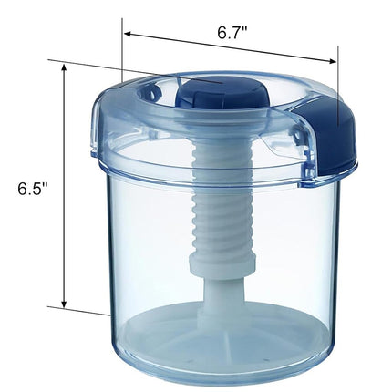 Instant Pickle Maker Vegetable Press Tsukemono Container Round Made in Japan BPA Free (Blue, 1.6L)