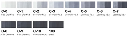 COPIC Classic Coloured Marker Pen - Set of 12 CG (Cool Gray), For Art & Crafts, Colouring, Graphics, Highlighter, Design, Anime, Professional & Beginners, Art Supplies & Colouring Books