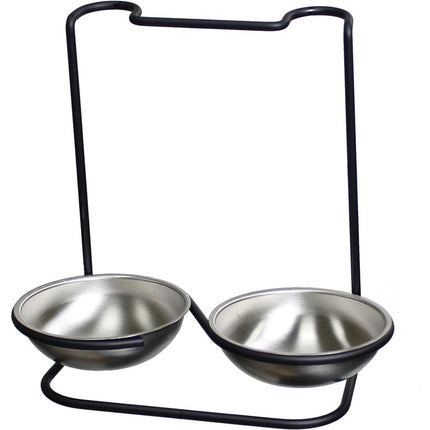 Prodyne M-955 Metalla Stainless Steel Double Spoon Rest, Black