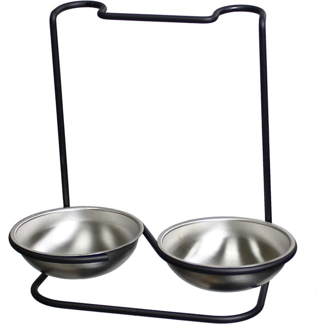 Prodyne M-955 Metalla Stainless Steel Double Spoon Rest, Black