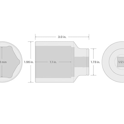 TEKTON 1/2 Inch Drive x 38 mm Deep 6-Point Socket | SHD23138