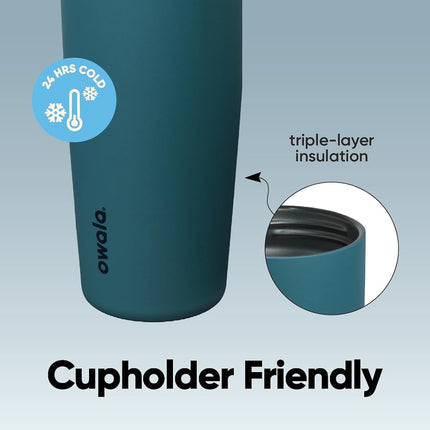 Owala FreeSip Sway Insulated Stainless Steel Water Bottle with Two-Way Spout, Built-in Straw and Bucket Handle, Made for Travel, School, and Sports, 30oz, BPA Free, Leak Proof, Denim