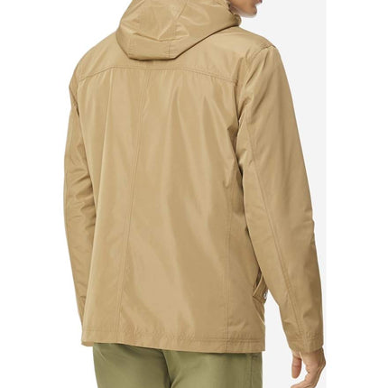 Chaqueta impermeable con capucha para hombre Cole Haan, caqui, talla grande
