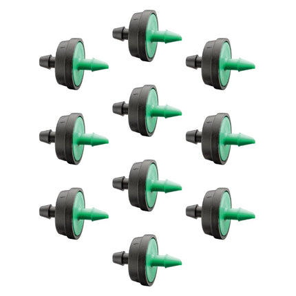 Rain Bird CVD2010PKXS Drip Irrigation Dripper/Emitter with Built-In Check Valve, 2 Gallon Per Hour, 10-Pack, Black/Green
