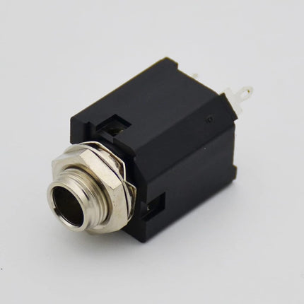 Czyuntuo Audio 1/4" Jack Female 6.35mm TRS Stereo Panel Mount Socket Guitar Input Jack,Patch Cables, Microphone Connector Adapter-No ON/Off Type 10 Pack