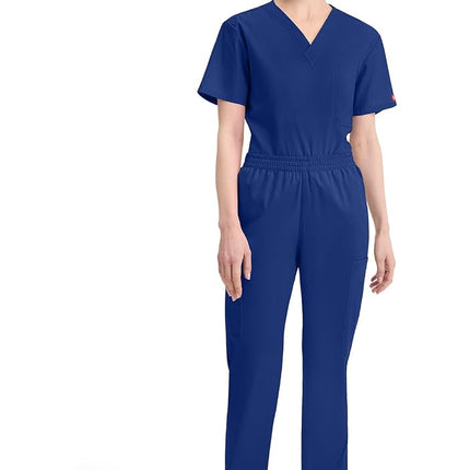Dickies EDS Signature Women Scrubs Pant Natural Rise Tapered Leg Pull-on 86106, Galaxy Blue, XS