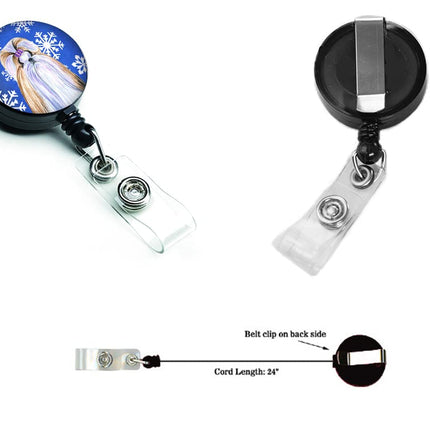 Caroline's Treasures Shih Tzu Winter Snowflakes Holiday Retractable Badge Reel, Multicolor (SS4603BR)