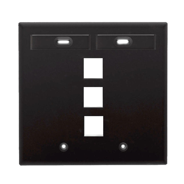 Leviton 42080-3EP 3-Port Dual Gang QuickPort Wallp