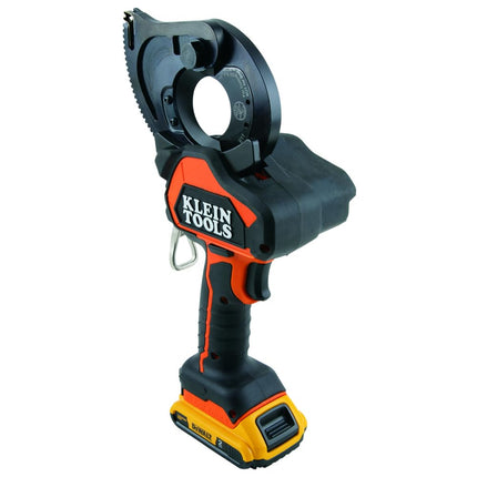 Klein Tools BAT20GD10 Cable Cutter, Gear Cable Cutter Battery Operated Kit with Dewalt 20 Volt 2 Ah Battery for Copper and Aluminum