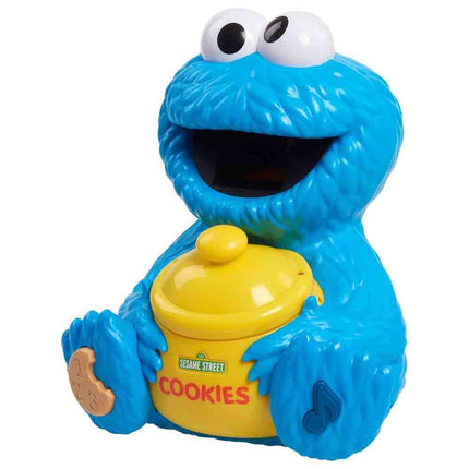 Just Play Sesame Street Le bocal à biscuits de Cookie Monster, 12 pièces, plus de 20 phrases et sons, apprentissage et éducation, jouets pour enfants de 2 ans et plus