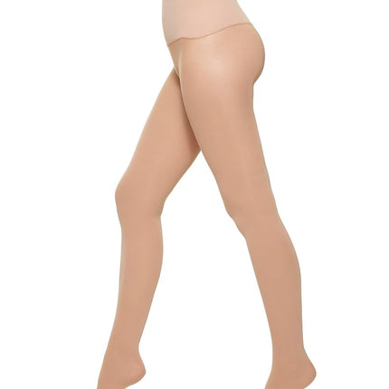 HUE Women's Tights with Yoga Waistband, Natural, 2