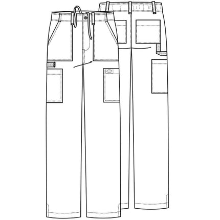 Dickies EDS Essentials by Men's Drawstring Cargo Scrub Pant Large Black