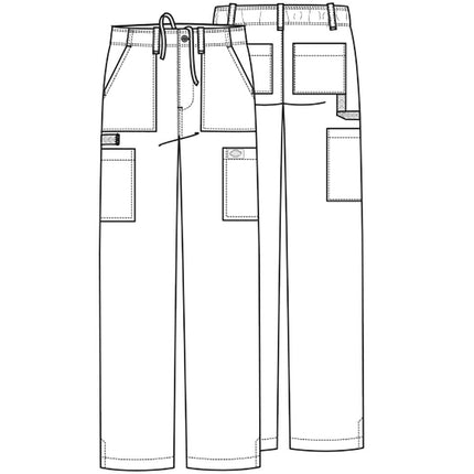 Dickies EDS Essentials Pantalón de uniforme médico cargo con cordón para hombre, Grande, Negro