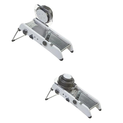 Progressive Professional Mandoline Vegetable Slicer Adjustable Thickness, White/Grey 55600, White and Gray
