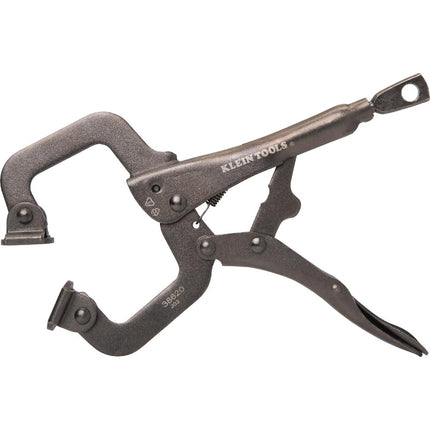 Klein Tools 38620 C-Clamp Locking Pliers with Swivel Pad Jaws, Intuitive Thumb Knob, Adjustable Clamp for Home, Shop, Woodworking, 6-Inch