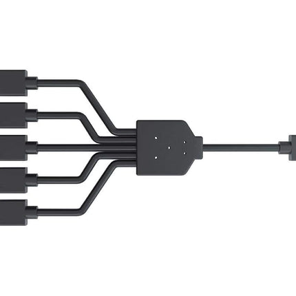 Cooler Master 1-to-5 Addressable RGB Splitter Cable Universal 3-pin ARGB Sync on LED Strips and Fans for Computer Cases, CPU Coolers and Radiators Fans