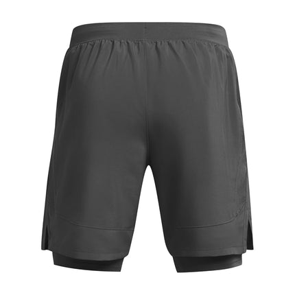 Under Armour Mens UA Launch Run 2 in 1 Shorts C Rock/Reflect XL
