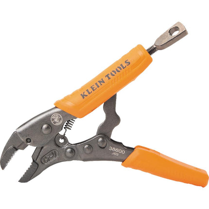 Klein Tools 38600 Curved Jaw Locking Pliers with Quick Release Handles, Intuitive Thumb Knob, High Torque, Mole Grips for Clamping and Gripping, 5-Inch
