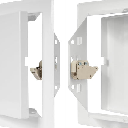 Repa Market 6 x 6 Inch Access Panel for Drywall – White Galvanized Steel Wall Hole Cover/Access Door Panel with Click Function – Heavy-Duty Service Hatch for Plumbing, Electrical, HVAC Access Door