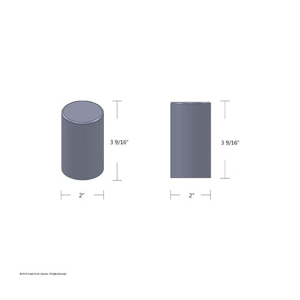 United Pacific 10568CB Cache-écrous cylindriques en plastique chromé 33 mm x 3-1/2", Push-On (Paquet de 60)