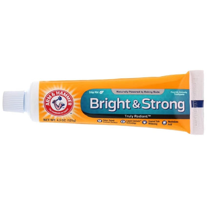 ARM & HAMMER Truly Radiant Bright & Strong Fluoride Anticavity Toothpaste Fresh Mint 4.3 oz (Packs of 4)