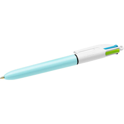 BIC 4 Colours Fun Pastel Barrel Ballpoint Pens, Multicolour Ink, Box of 12