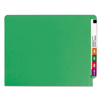 Smead End Tab Folder, Letter, Straight, 11 Point, Green, 100 Per Box (25110)