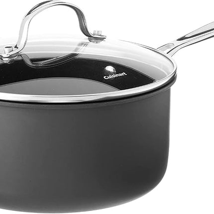 CUISINART 6193-20 Chef's Classic Nonstick Hard-Anodized 3-Quart Saucepan with Lid, Black
