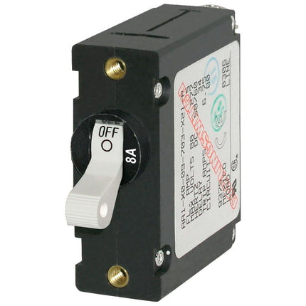 Blue Sea Systems 7299 A-Series White Toggle Single Pole 8A Circuit Breaker