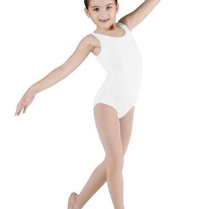 Bloch Dance Girls Dynamic Microlux Tank Leotard, White, 8-10