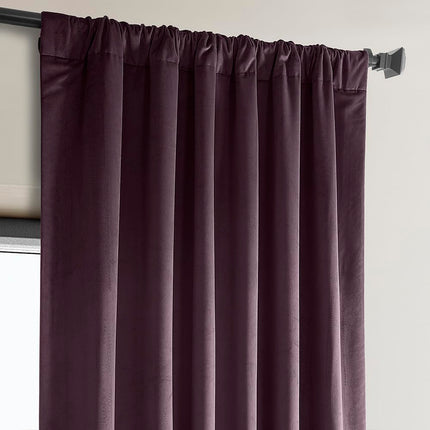 HPD Half Price Drapes Heritage Plush Velvet Curtains 108 Inches Long Room Darkening Curtains for Bedroom & Living Room 50W x 108L, (1 Panel), Winter Plum
