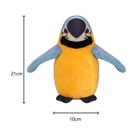 Talking Macaw Parrot Repeat What You Say Stuffed Animal Plush Toy Electronic Record Animated Bird Shake Wings Speaking Parrot Pet Plush Interactive Toys for Kids Boys Girls Christmas Birthday Gift