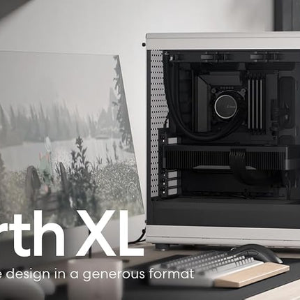 Fractal Design North XL Chalk White TG- three 140mm Aspect PWM fans included- Type C USB- EATX airflow full tower PC gaming case