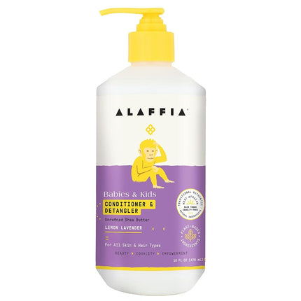 Alaffia - Après-shampoing et démêlant pour bébés et enfants Citron Lavande - 475 ml