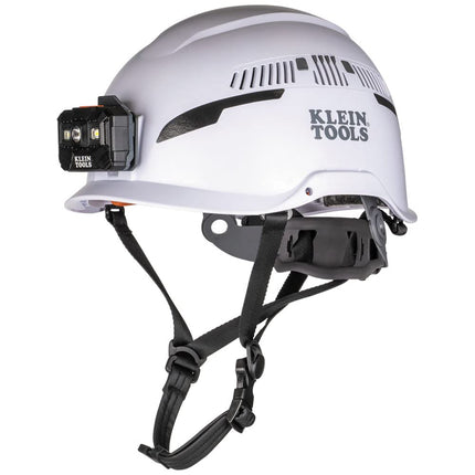 Safety Helmet, Type-2, Vented Class C, w/Recharge Headlamp