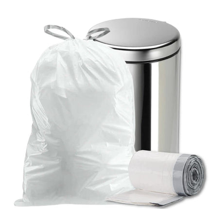 1.6 Gallon simplehuman Compatible with Simplehuman Code B, 0.5 Mil, White, 12.5"W x 15.5"H, 200/Count (8 Rolls of 25)