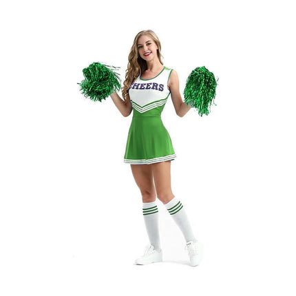 Hooshing 24PCS Green Pom Poms Cheerleading Metallic Foil Cheer Pom Poms with Plastic Handles for Team Spirit Sports Party Dance