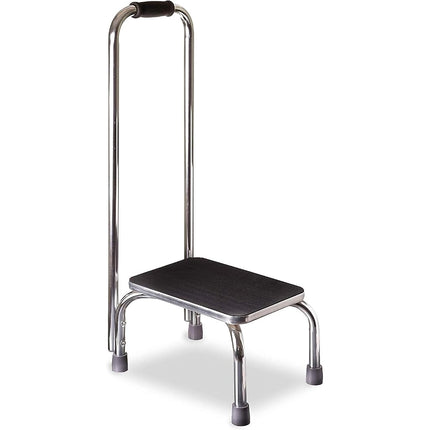 Duro-Med Step Stool with Handle, Silver and Black 