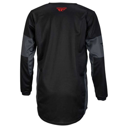 Fly Racing 2023 Kinetic Youth Khaos Jersey (Black/Red/Grey, Youth X-Large)
