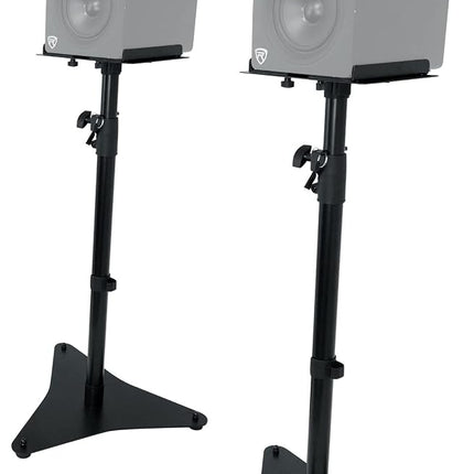 Rockville RVSM5 Pair Studio Monitor Bookshelf Speaker Stands w/Adjustable Height Black