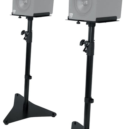 Soportes para altavoces de monitor de estudio tipo estantería Rockville RVSM5 (par) con altura ajustable, color negro