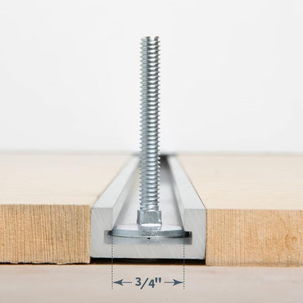 POWERTEC 71614 Miter T Locking Bolts for Miter Slots 3/4" x 3/8", Thread Size 1/4"-20, 2" Long, 10PK