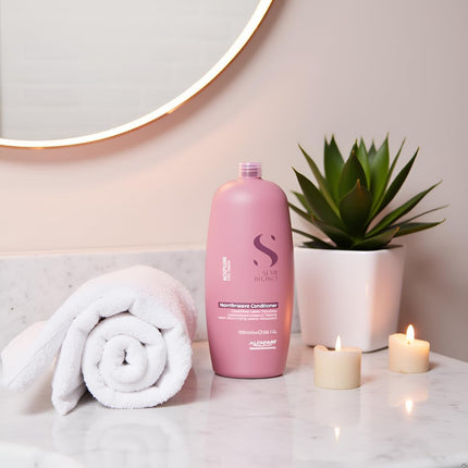 Alfaparf Milano Semi di Lino Moisture Nutritive Leave-In Conditioner - Promoting Glossy, Silky Radiance - Softens, Nourishes and Protects - 33.79 oz