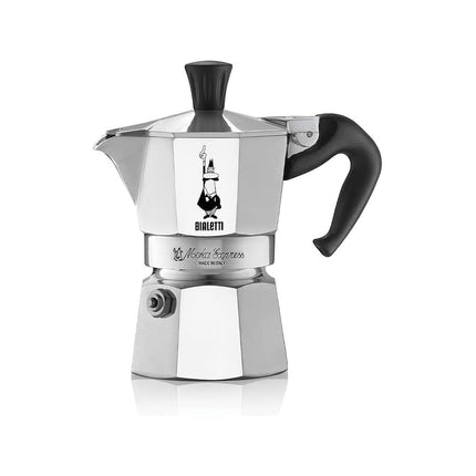 Bialetti Moka Express Aluminium Stovetop Coffee Maker (2 Cup), 8x11x11 cm, Silver