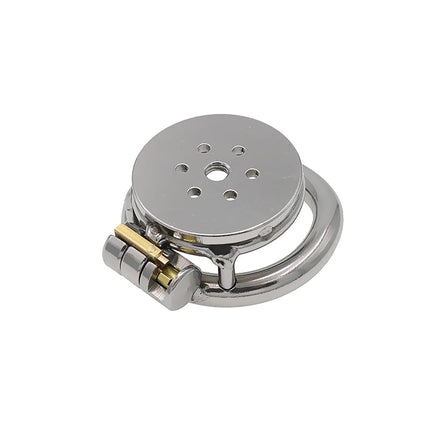 Flat Chastity Cage Metal Male Chastity Device Dark Lock Design Steel Cage for Men BDSM Bondage Cage Sex Toys for Couples (45mm/1.77in)