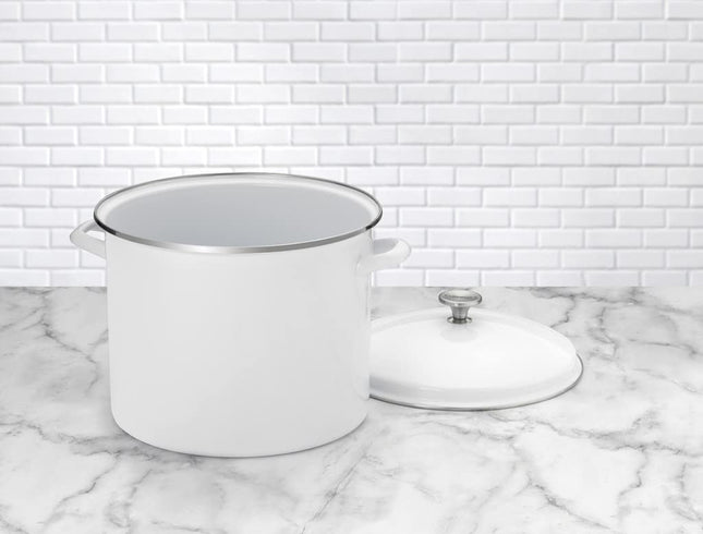Marmite en émail Cuisinart EOS166-30W avec couvercle, 15,1 L, blanc